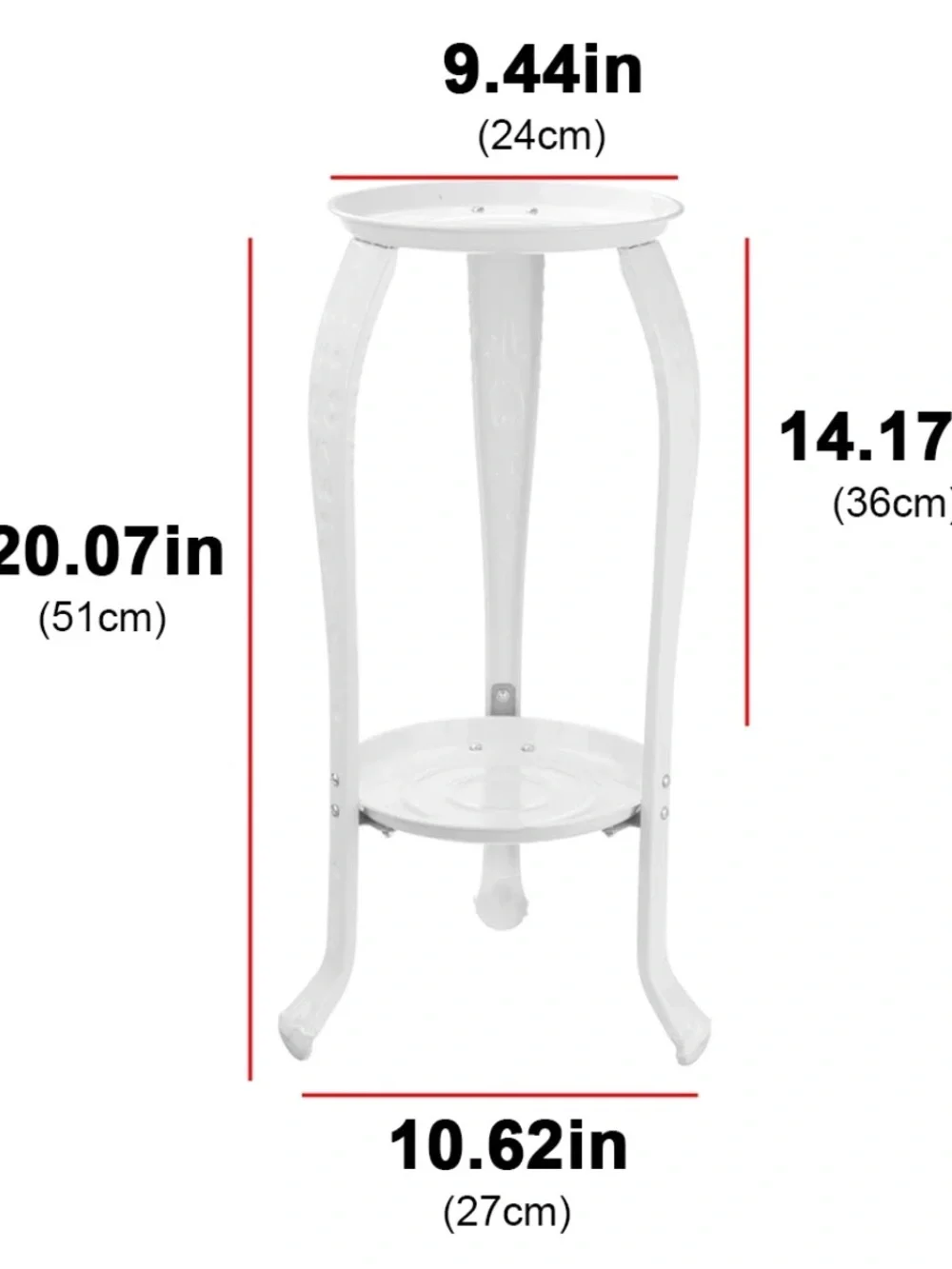 2 Tier White Metal Plant Stand, Plant Shelf Flower Pot Holder Display Shelf🪴