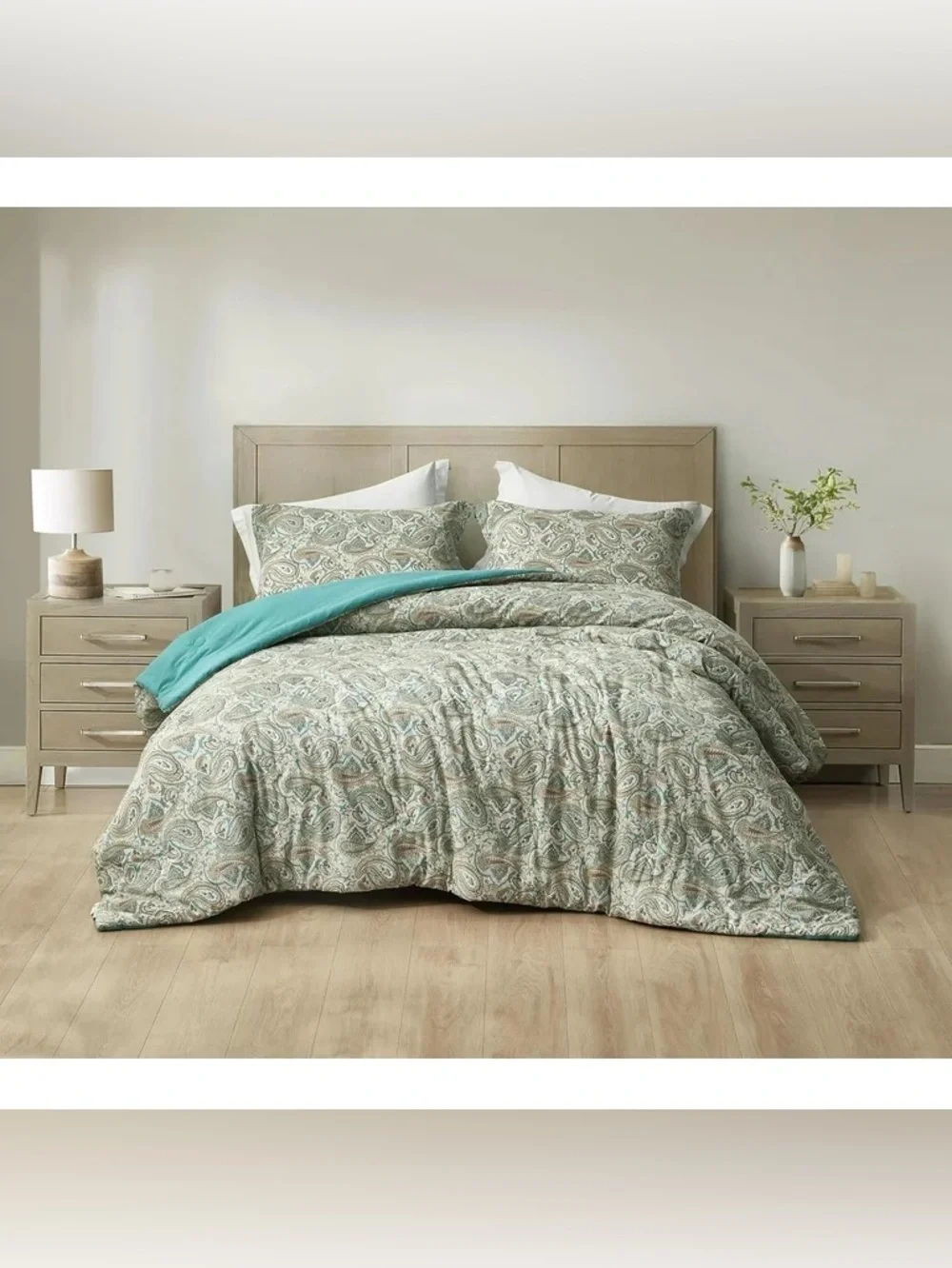 Reversible Paisley Queen 3 piece Comforter Set 100% cotton