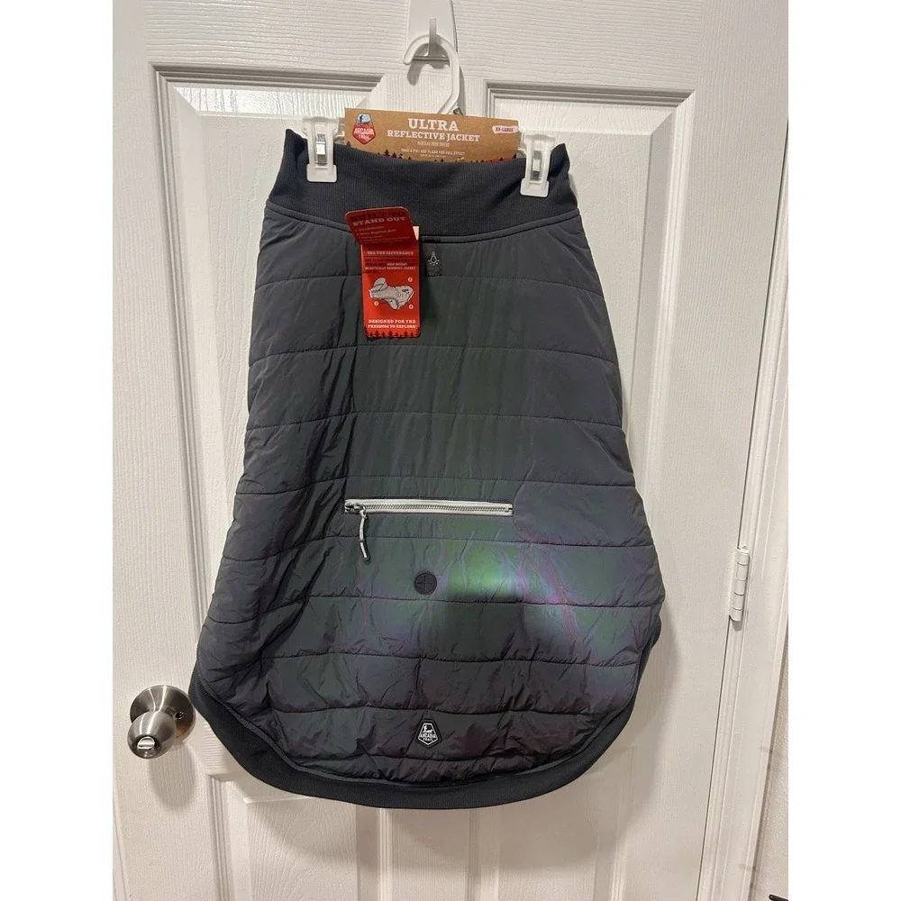 Arcadia Trail Dog Ultra Reflective‎ Sherpa Jacket Grey Sz XX-Large 42
