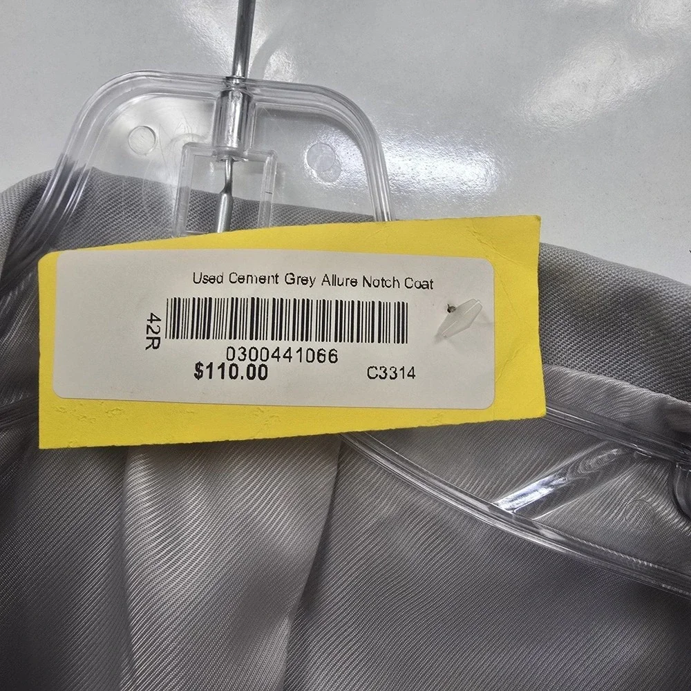 ALLURE MEN CEMENT GREY Tuxedo Sports‎ Coat Blazer Notch Coat 42R Formal Wear