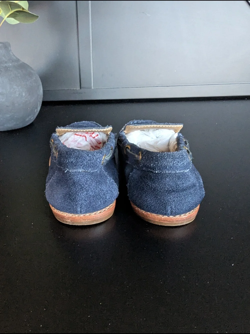 Janie and Jack Navy Suede Moc-Toe Loafers