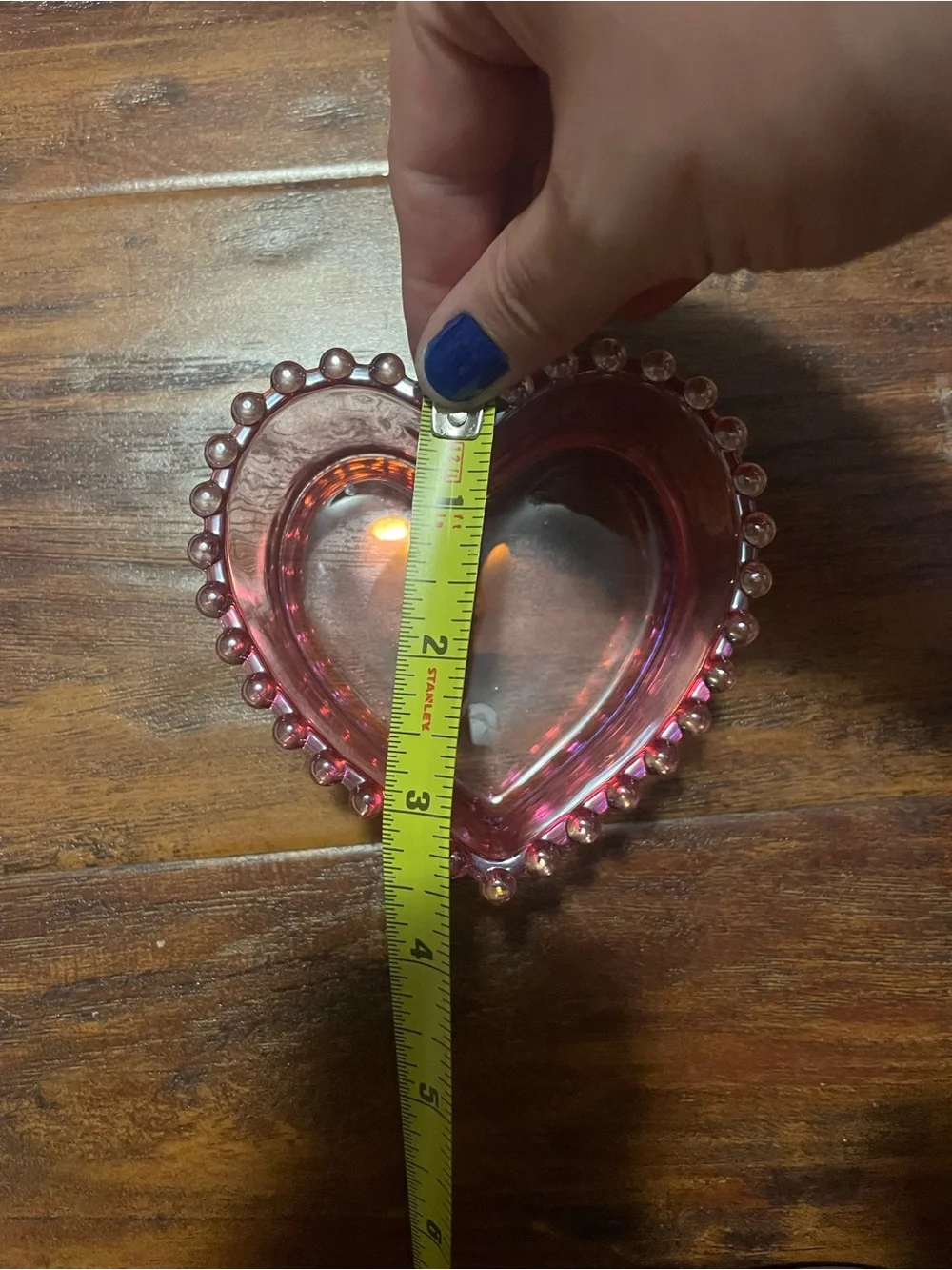Dolls Kill Pink Heart Glass Trinket Dish
