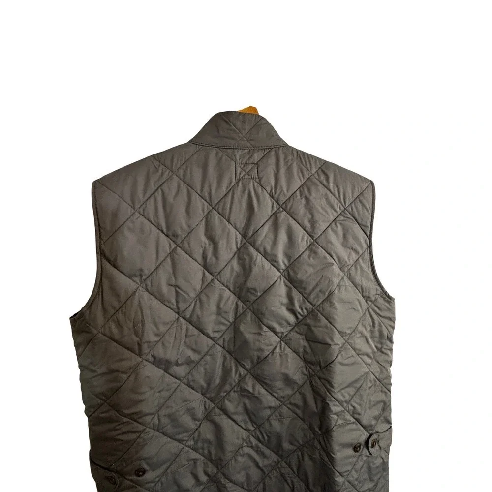 J Crew Authentic Outerwear Quilted Vest Mens‎ XL Gray Full Zip Pockets Lined