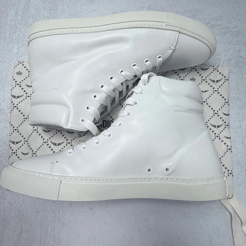 Zadig & Voltaire‎ Men’s Sneakers White Leather High-Top Size FR 43 (US 10)