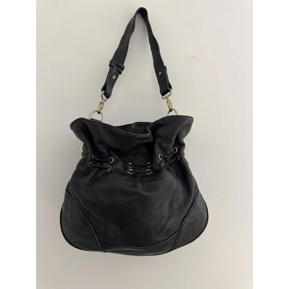 Tahari black leather