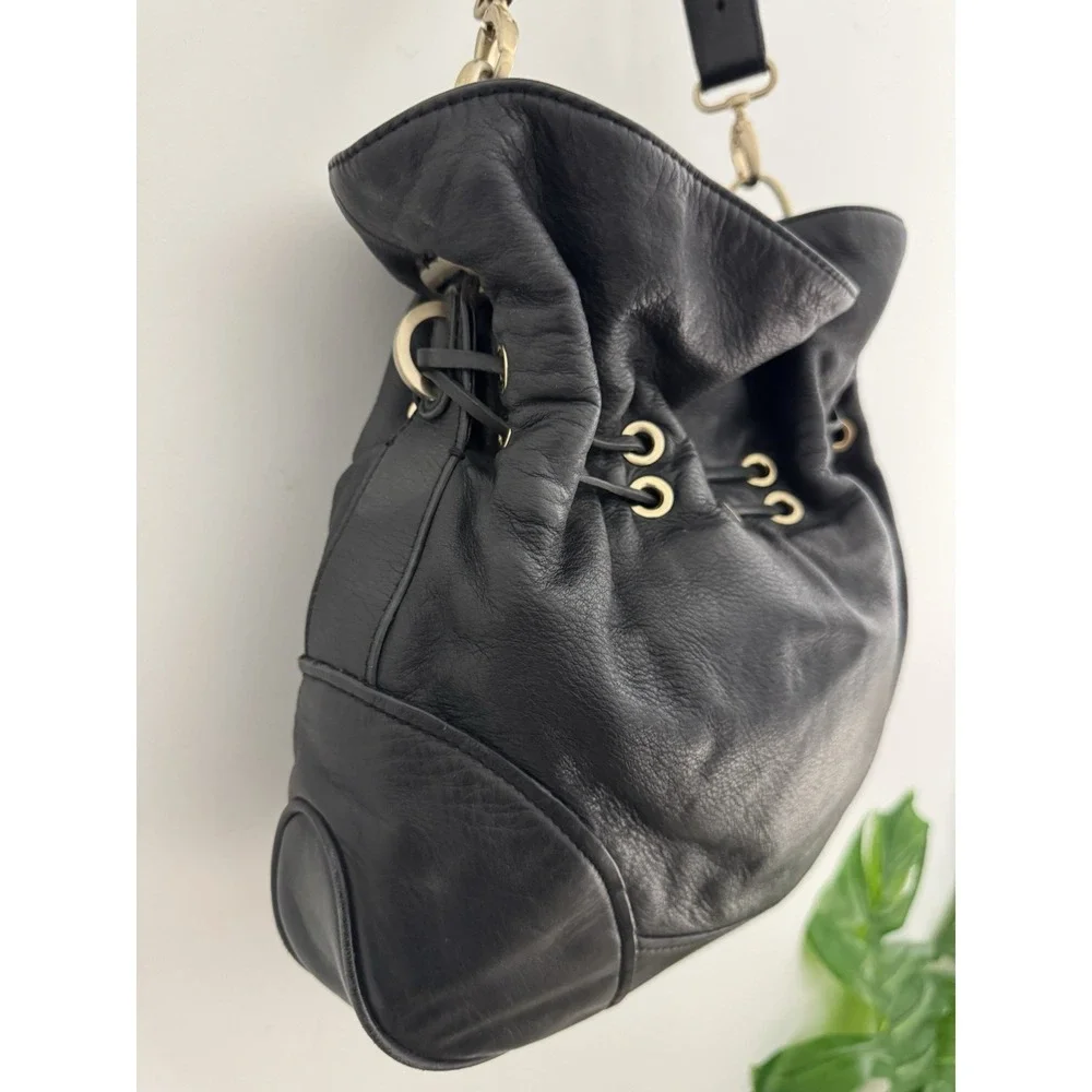 Tahari black leather