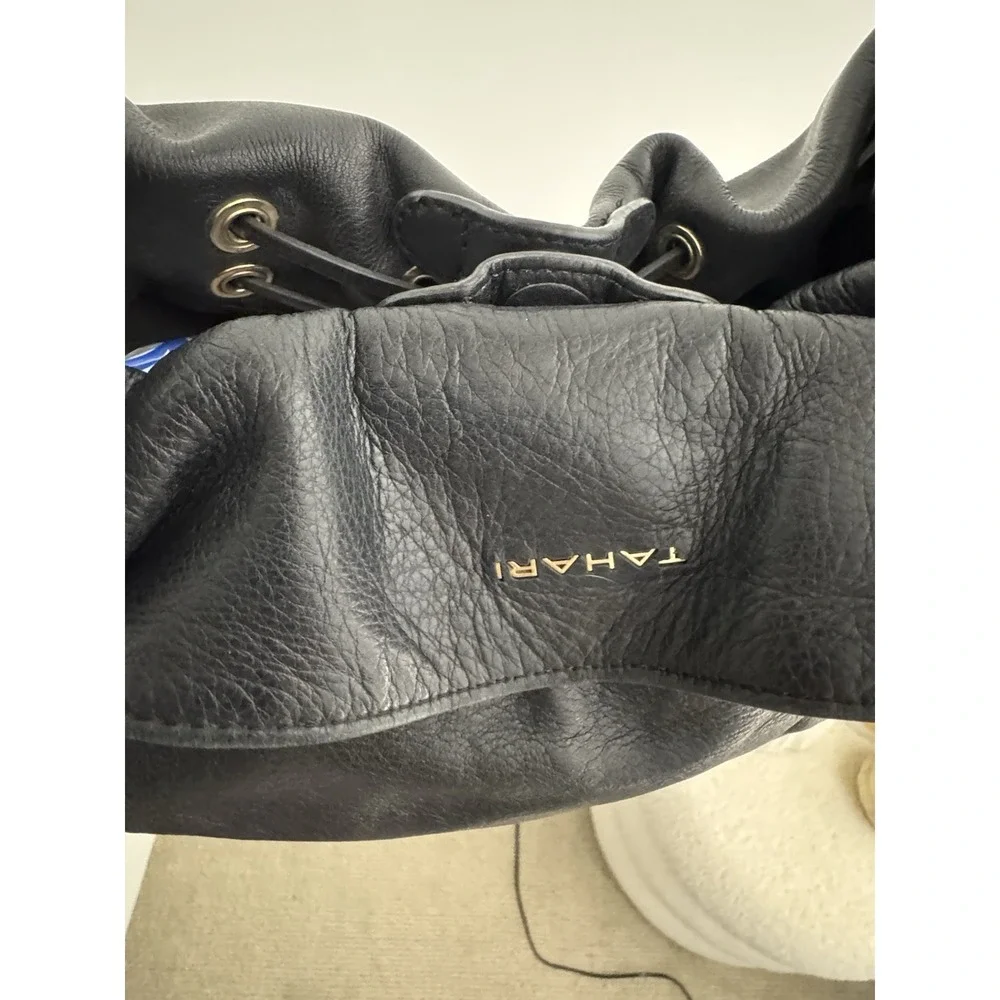 Tahari black leather
