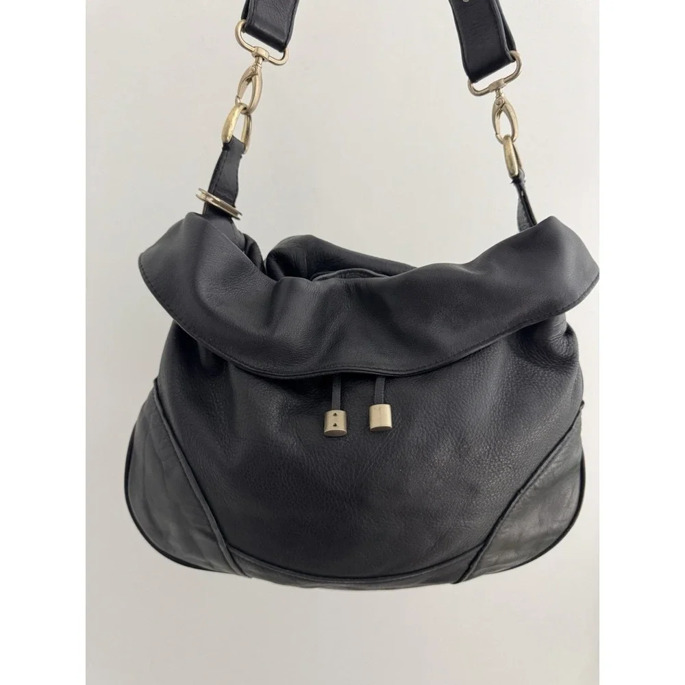 Tahari black leather
