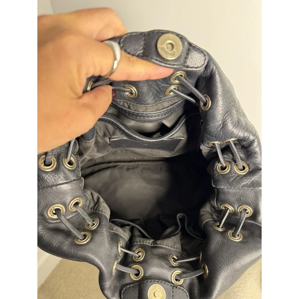 Tahari black leather