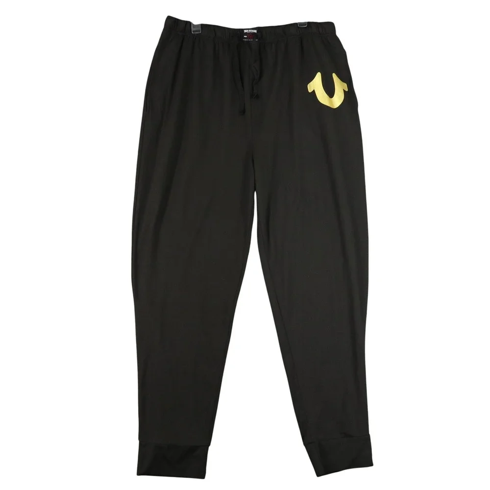 True Religion Loungewear Jogger Sweatpants Mens XL Black Stretch Athletic Pants