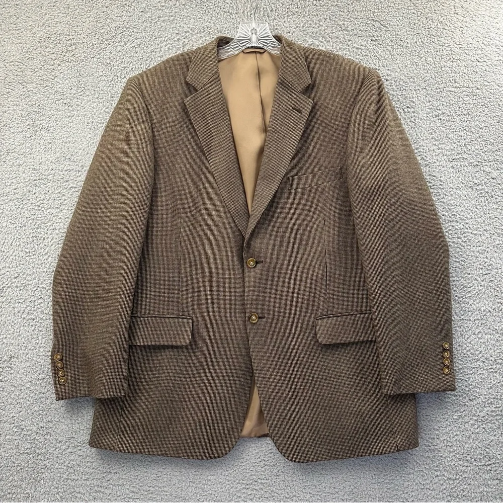 Saddlebred‎ 100% Lambswool Blazer Sport Coat Jacket Houndstooth Academia Men 44R