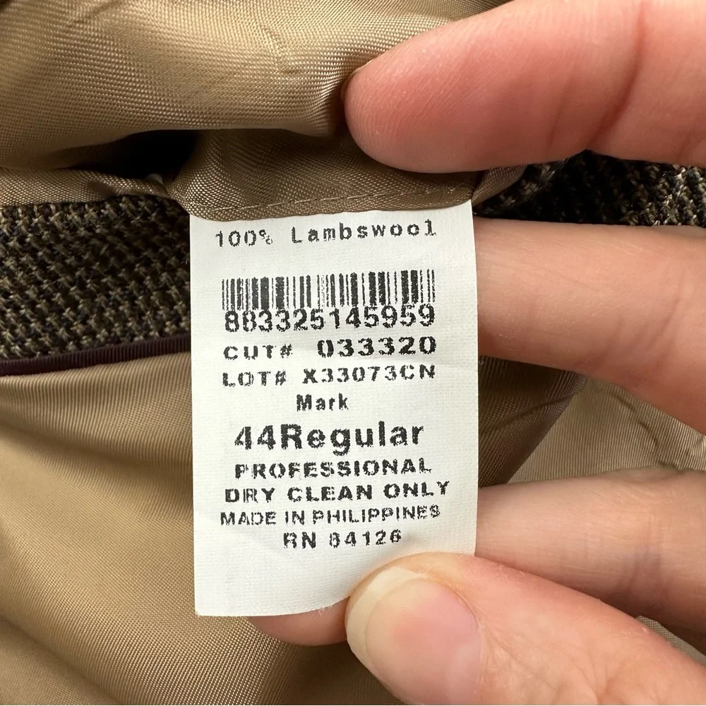 Saddlebred‎ 100% Lambswool Blazer Sport Coat Jacket Houndstooth Academia Men 44R