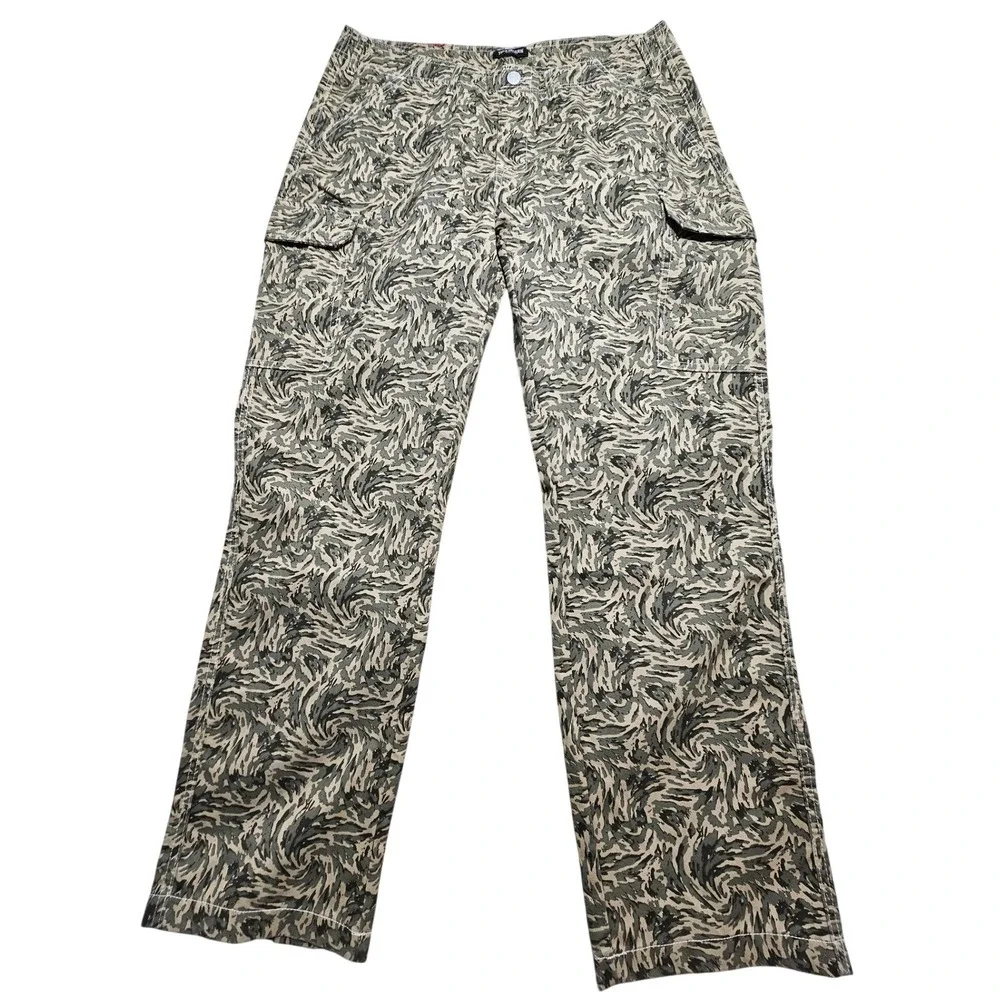 True Religion‎ Mens Abstract Camo Cargo Pants Green Swirl 701122 Size 38 NWT