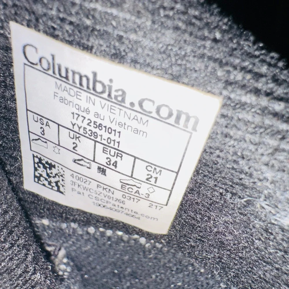 Columbia Bugaboot Plus IV Snow Boots‎ Kids Size 3 Grey Blue Waterproof Omni-Heat
