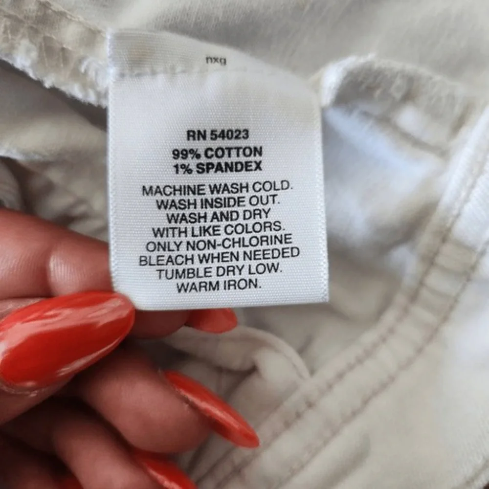 Gap‎ Cropped Jean Jacket Girls 4 White Denim Button Up Long Sleeve Collar Cotton