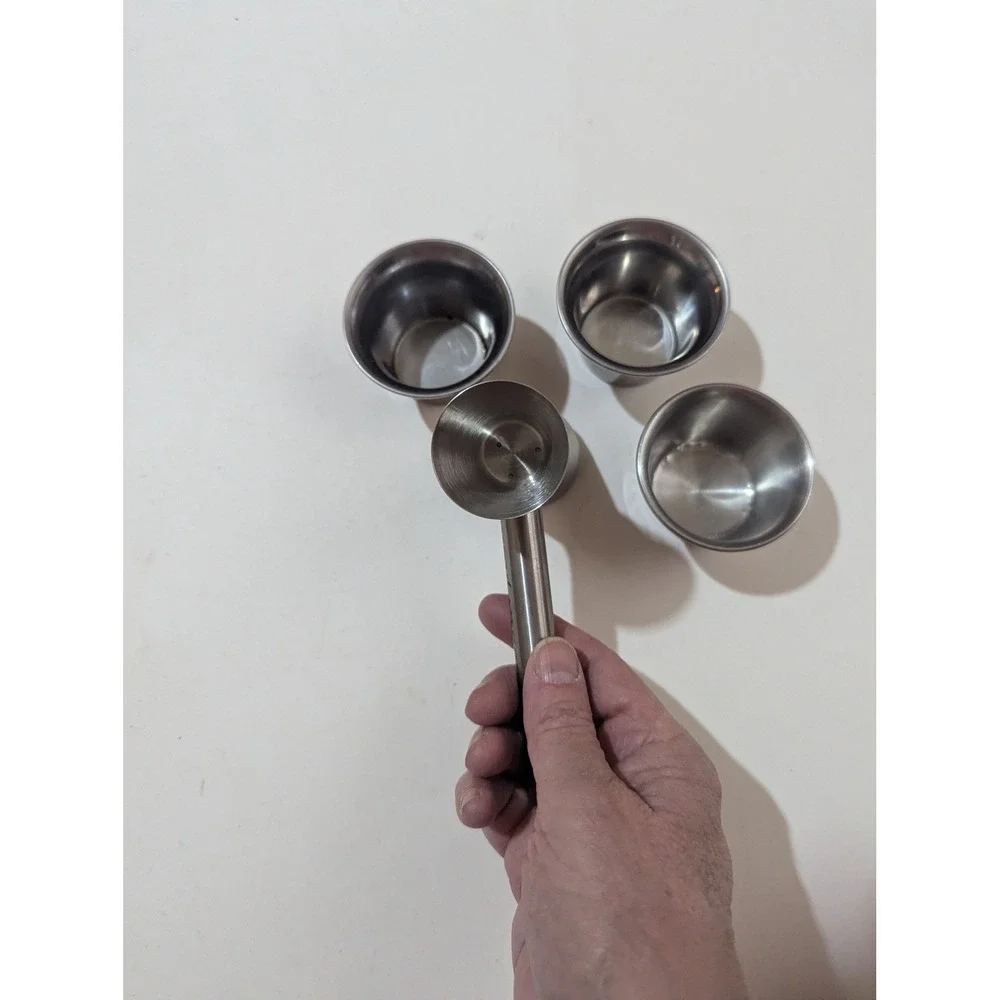 Gentleman Jack Stainless Steel Bar Set Jigger and 3 Shot Cups Order of Gentlemen