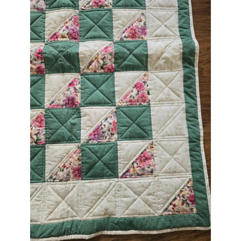 Mini Quilt Wall Hanging Baby Hand Made Stitched 38.5