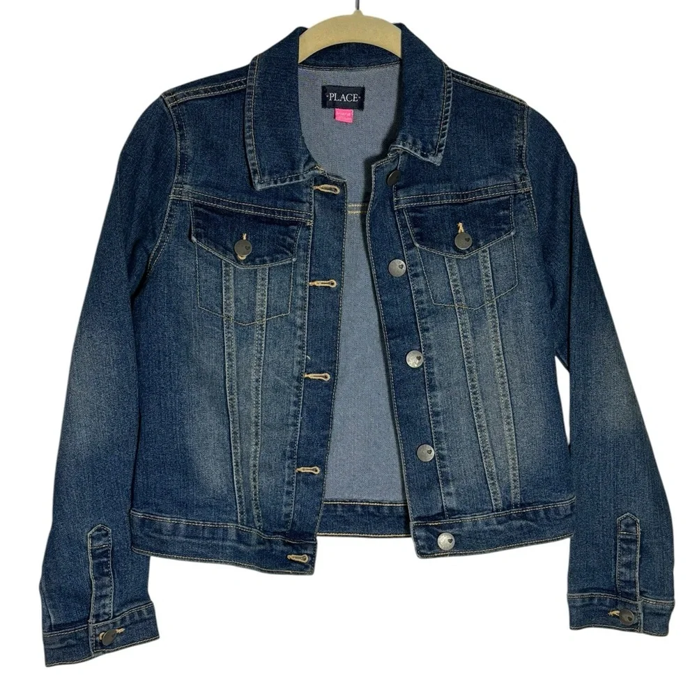 Denim Jacket with Button‎ Closure