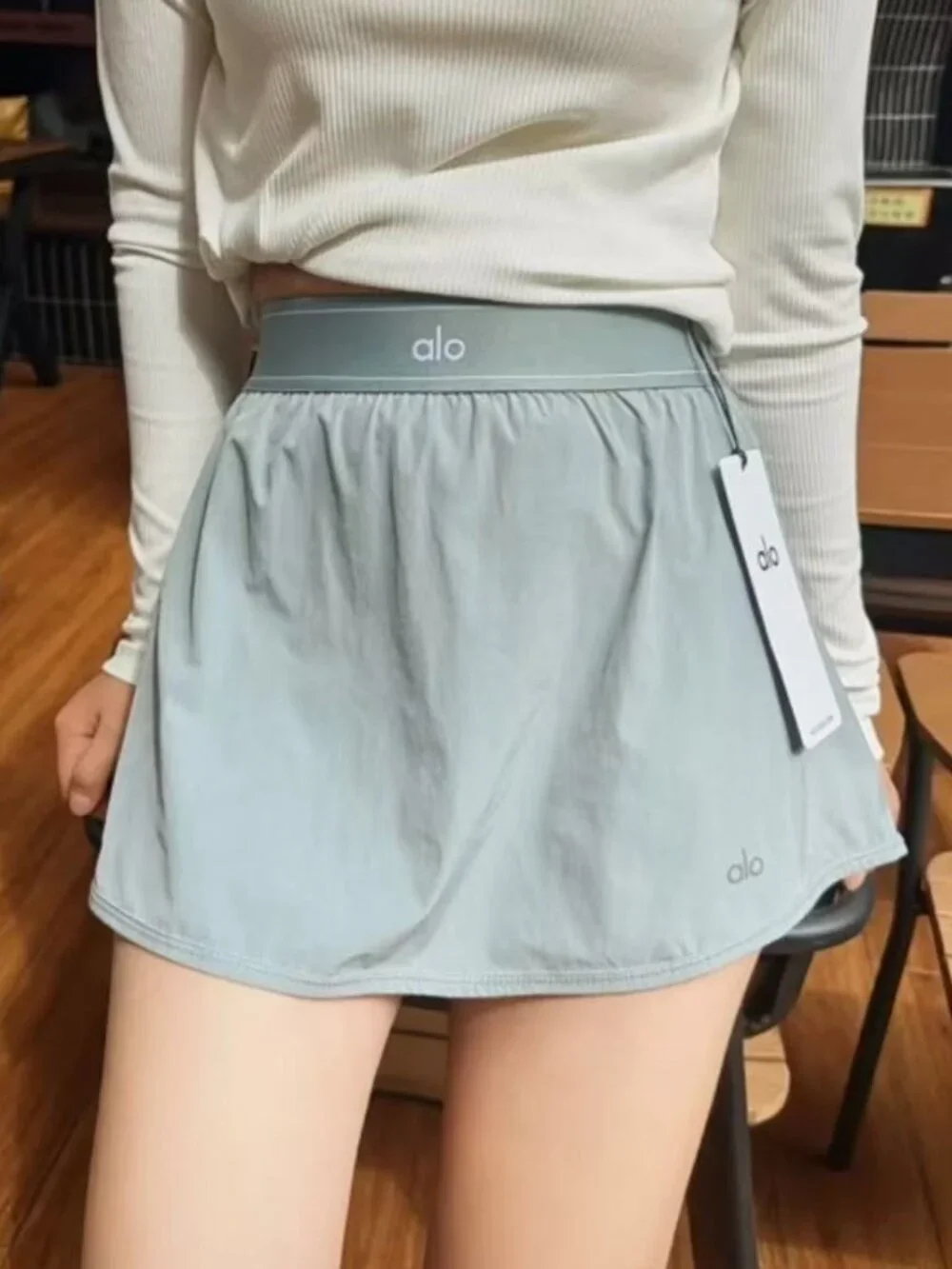 🏌🏻‍♀️ALO Yoga Match Point Tennis Skirt🎾Grey Simple Design Versatile