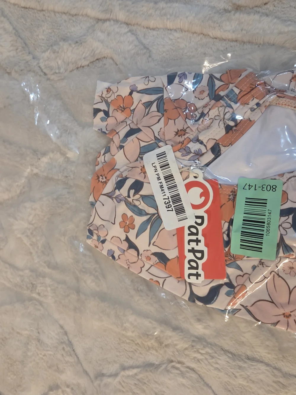 Girls Floral‎ One-Piece Swimsuit in Orange Ditsy Print Size 6 Girls Swimwear