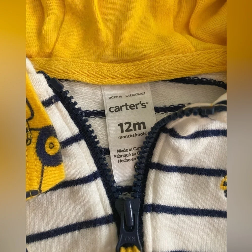 Carters baby infant toddler set sweatpants one piece zip up jacket 12mo  Z-06