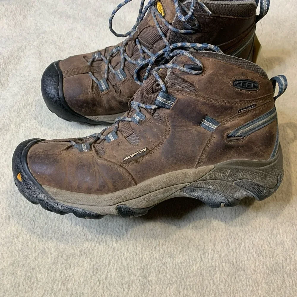 Keen Men's Brown and Black Steel Toe Boots
