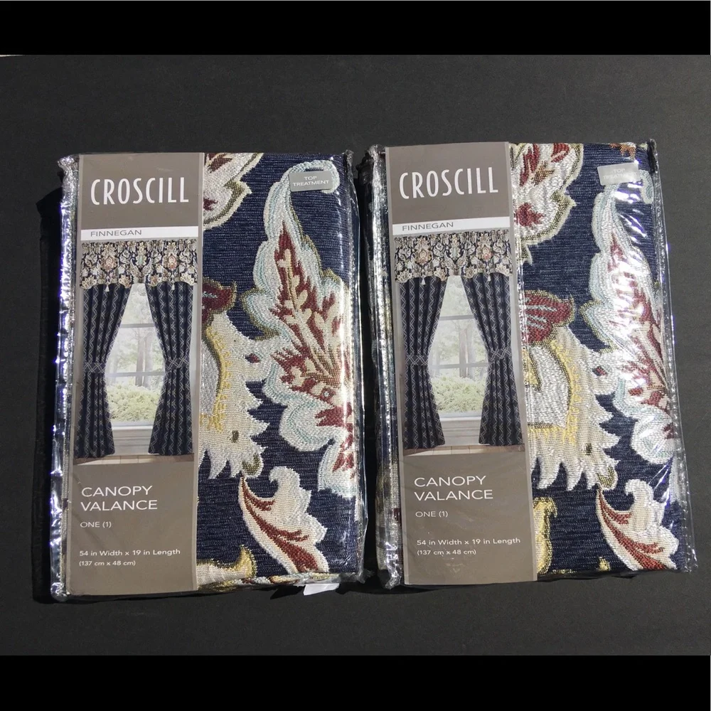 Croscill Valances Finnegan Canopy Pair 54” x 19” Floral  New