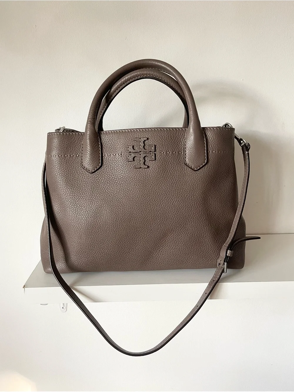 Tory Burch Taupe Brown Satchel Bag