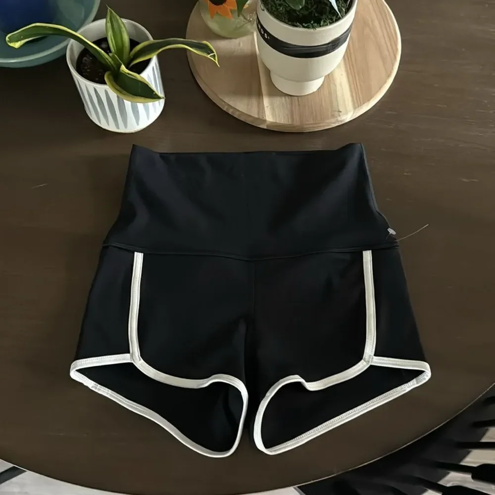 NWOT Free People Island Shorts Ultra High Rise Cheeky Black Pocket Compression