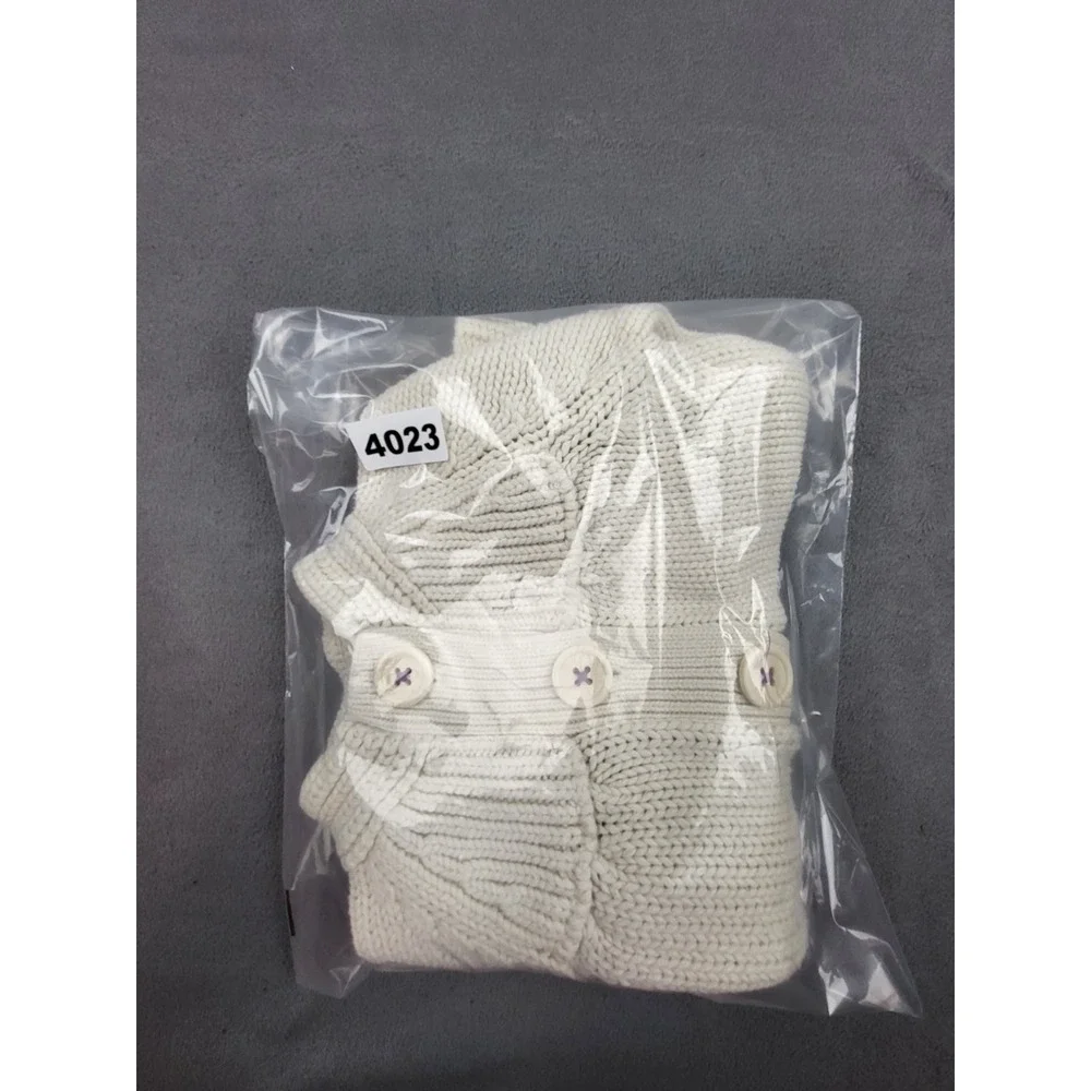 Oshkosh Girl Cardigan Sweater 24M White Knit School Girl Preppy Academia Winter‎