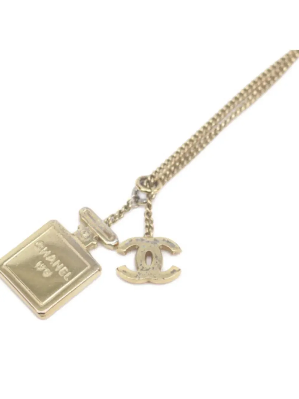 Chanel Cc Logo Pendant Necklace Gold- #288066C84B