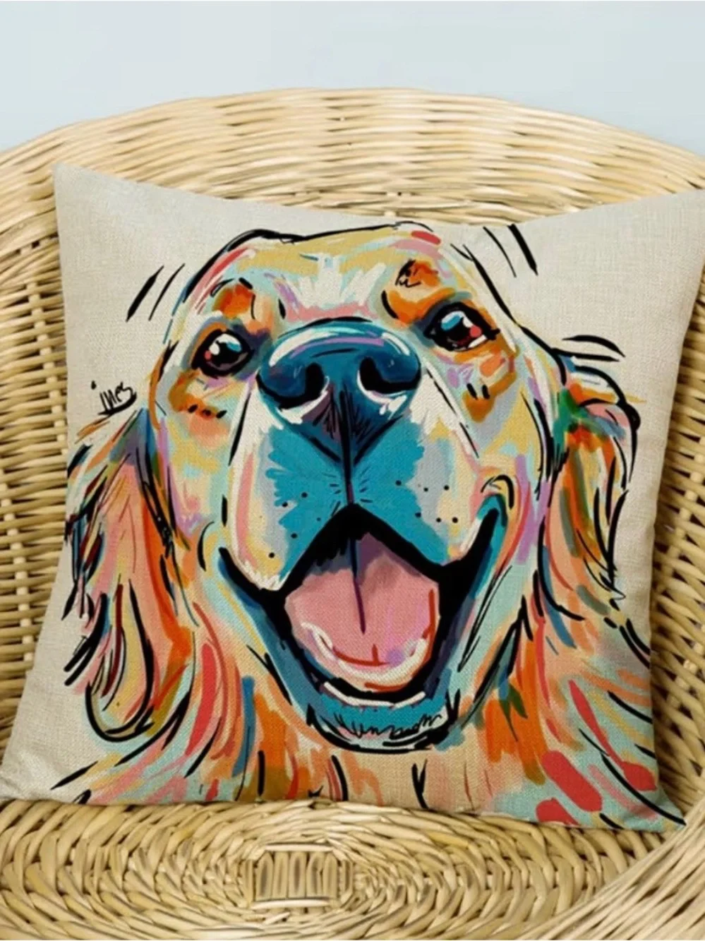 Redland Art Golden Retriever Throw Pillow Cover 18x18 Inch, Gifts for Dog Lovers