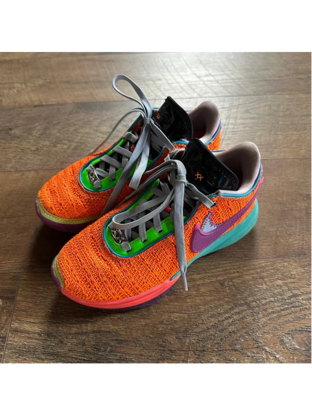 Kids Nike LeBron XX Basketball Shoes Size 4Y Orange Purple Summer