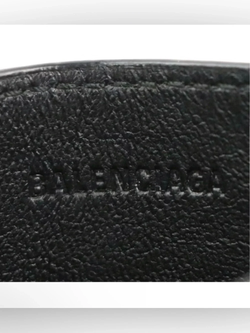 Balenciaga Black Pebbled Leather Card Case with Box