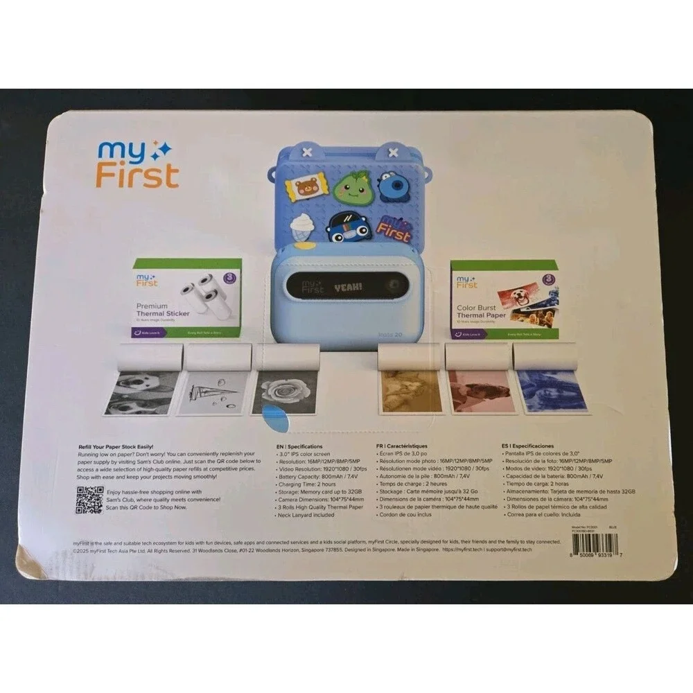 myFirst Camera Insta 20 Camera Bundle with myFirst Cross Case (Blue)