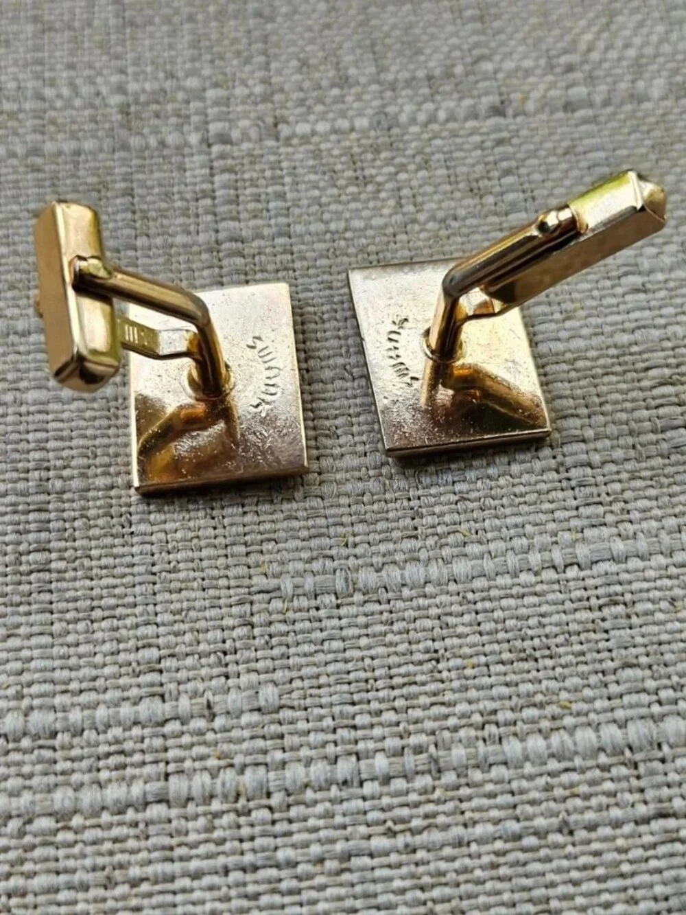 Vintage Swank Men Cufflinks Mother of Pearl Face Gold Tone Men Jewelry Cuff link