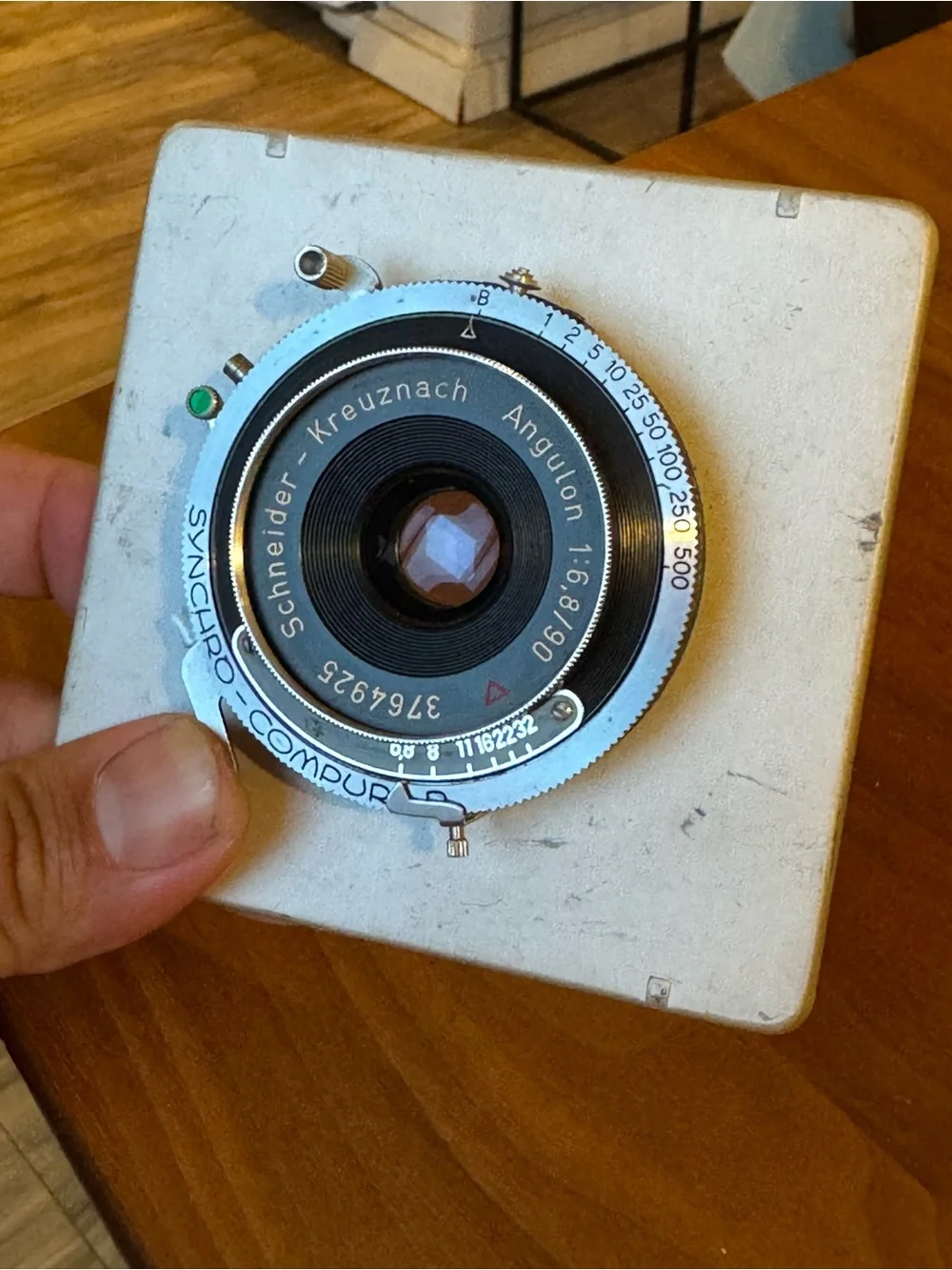 Schneider-Kreuznach Angulon 90mm f/6.8 4x5 large format lens with Graflex Board
