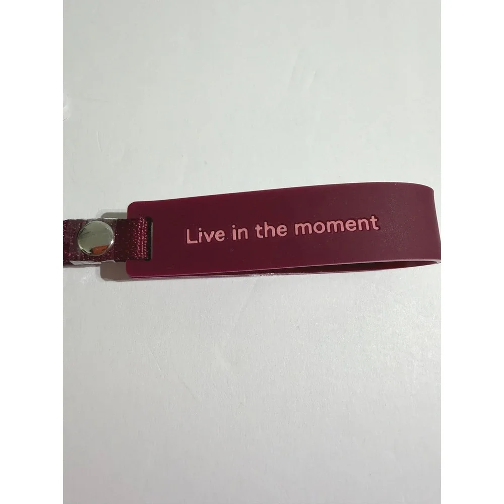 NWT Lululemon Silicone Keychain Deep Luxe Pink Live in the Moment LU9AX6S O/S