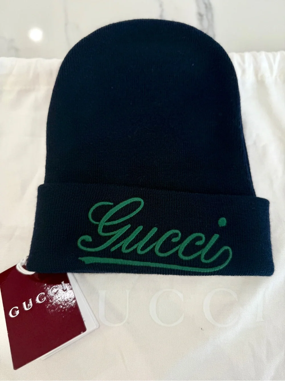Gucci Logo Embroidered Beanie Hat