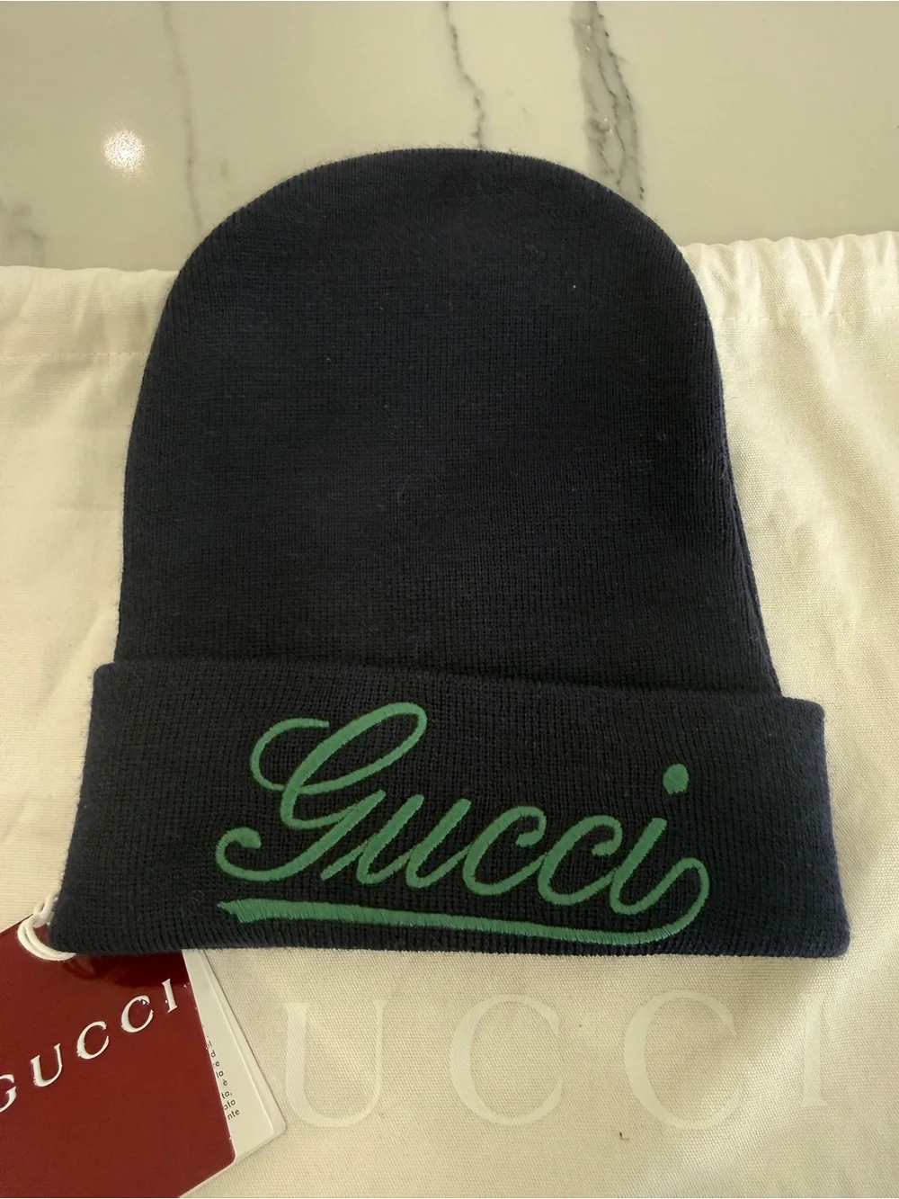 Gucci Logo Embroidered Beanie Hat