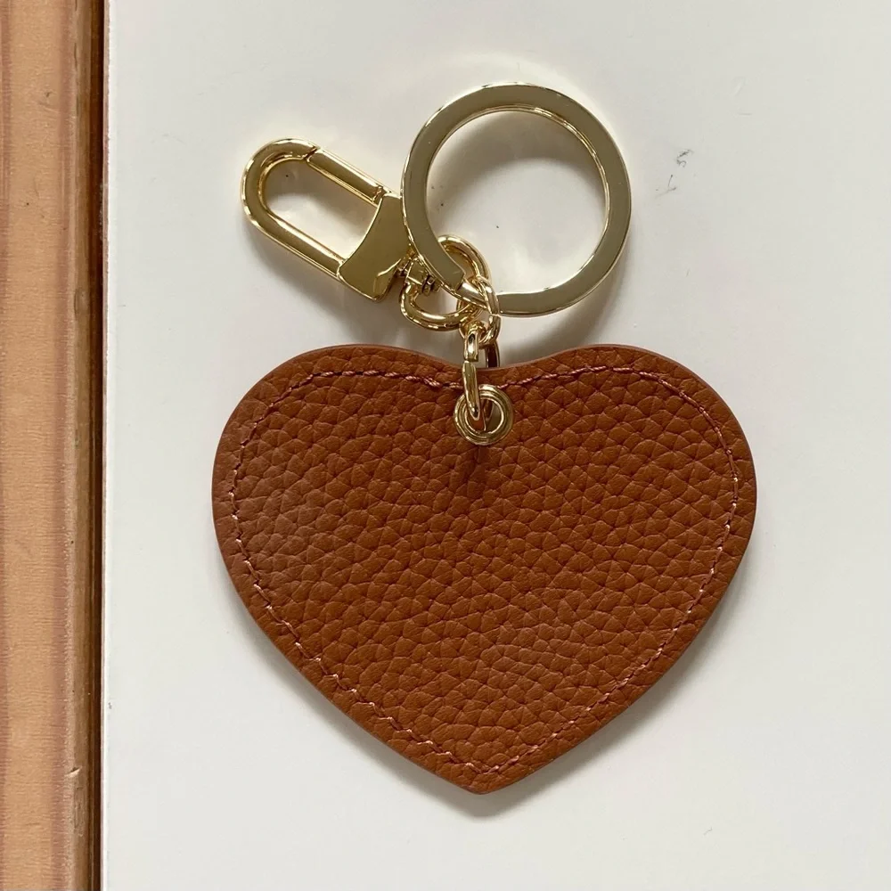 DUYP Heart Leather Bag Charm Keychain