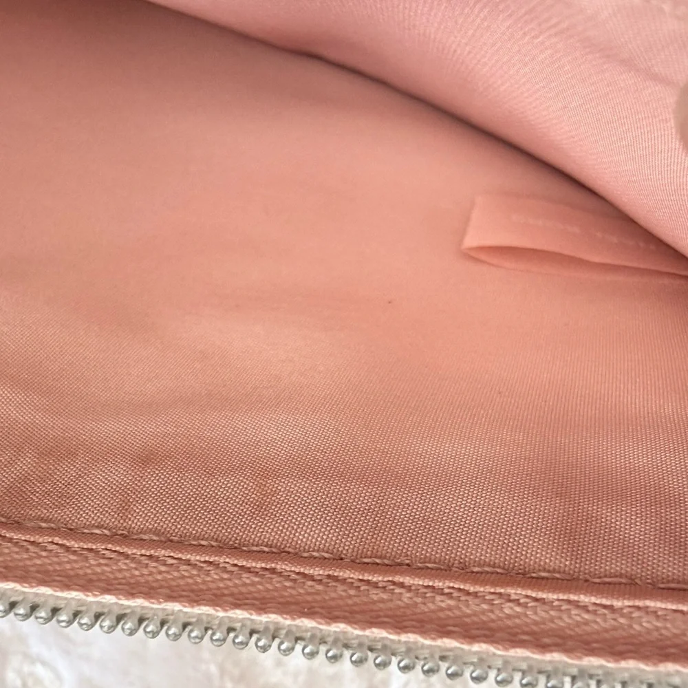Michael Kors Rose Gold Zip Clutch Wristlet Metallic Saffiano Pouch