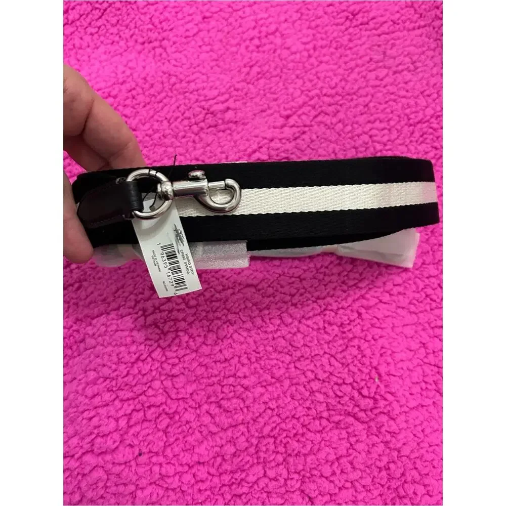 NWT COACH brand webbing strap adjustable replacement crossbody black stripe