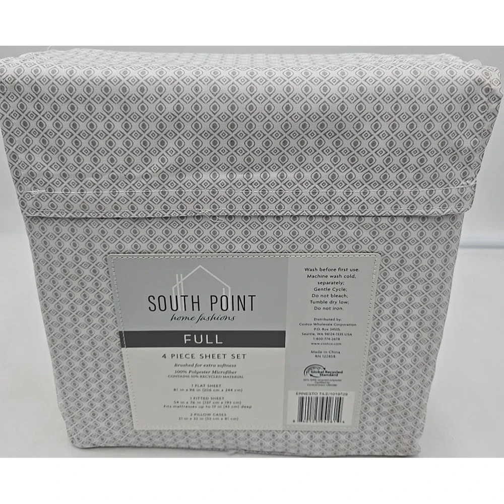 South Point Home Fashions Microfiber 6-piece Full Sheet Set Ernesto Tile‎