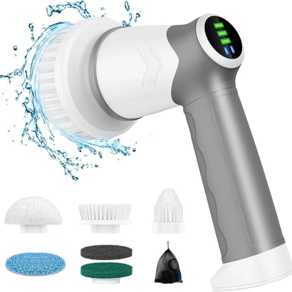 Electric Spin Scrubber, 2025 New Bathroom Scrubber Electric with 6 Heads - NEW