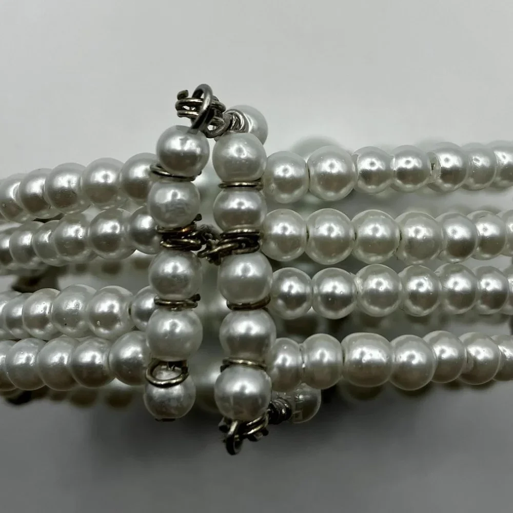Pearl Bracelet 4 Strand Pearl Cuff Bracelet Brand New Fits ALL