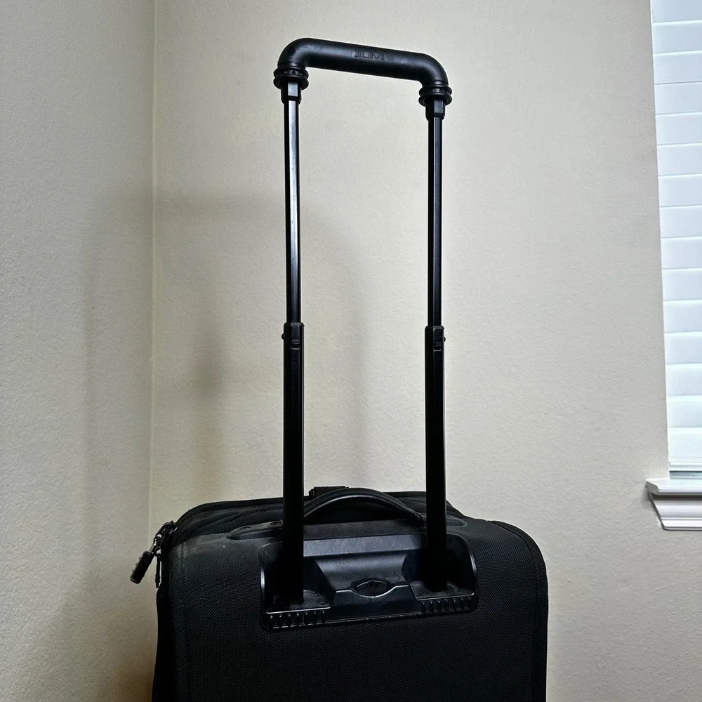 Tumi Alpha Black Ballistic Nylon 2-Wheel Carry-On Suitcase Luggage 2234D3