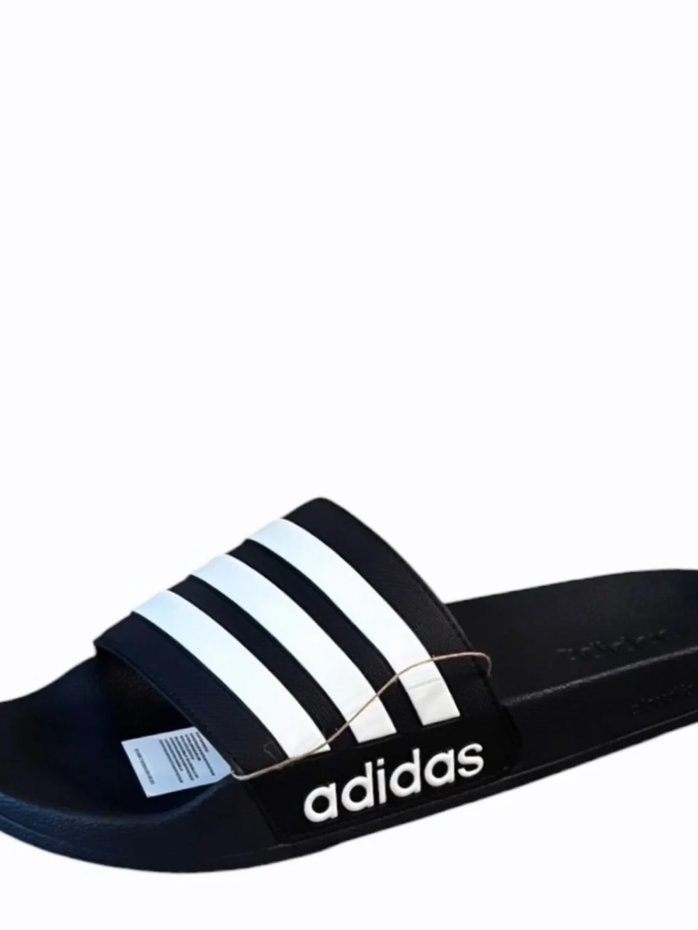 Adidas Adilette Mens Black White Stripe Shower Slides Size 15 Sandals