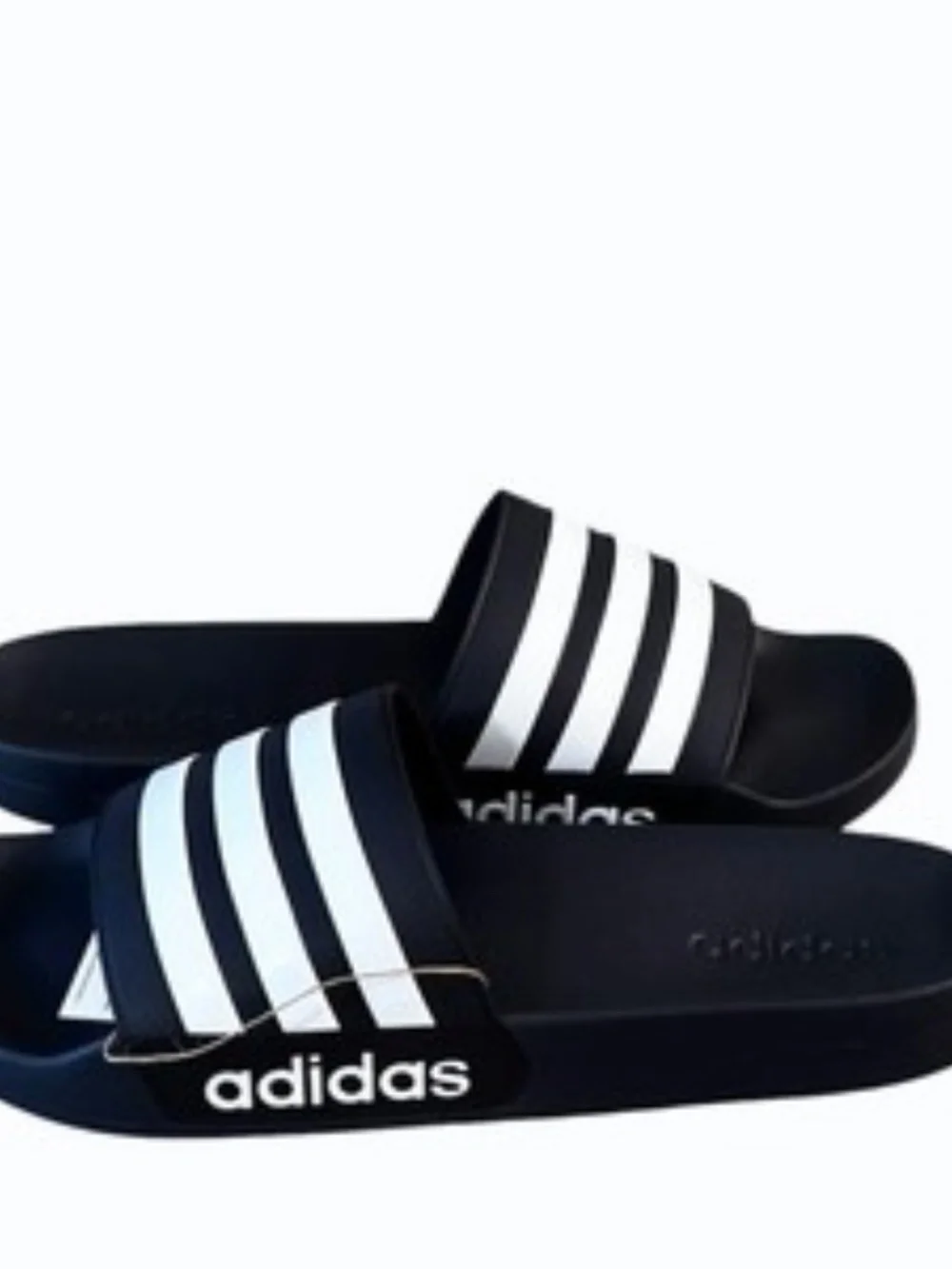 Adidas Adilette Mens Black White Stripe Shower Slides Size 15 Sandals