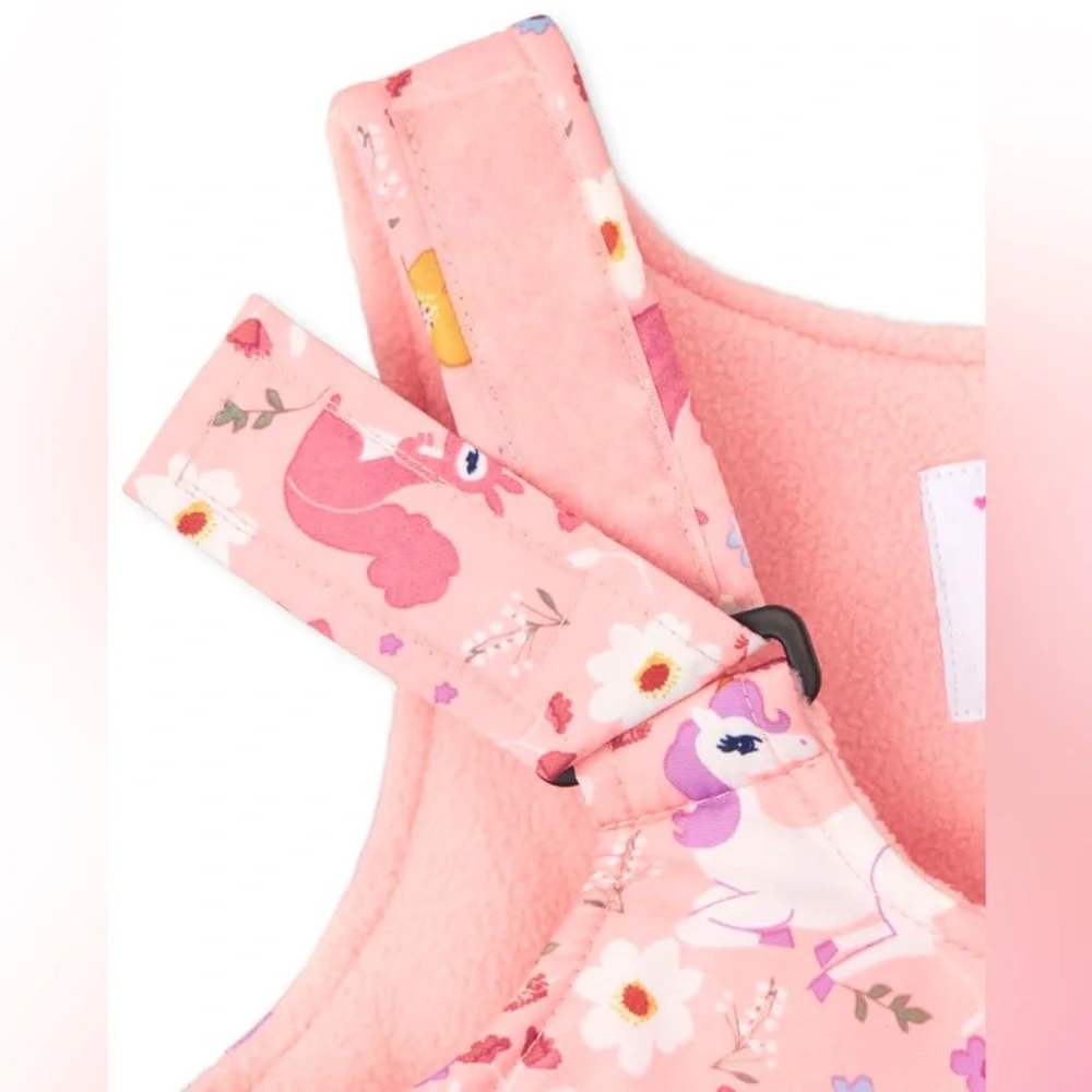 The Children’s Place Toddler Girls Print Snow Overalls Pink Size 5T